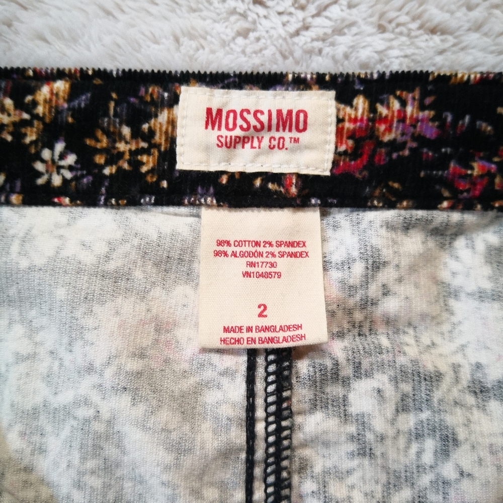 Mossimo Floral Corduroy Skirt Size 2 - Picture 6 of 8
